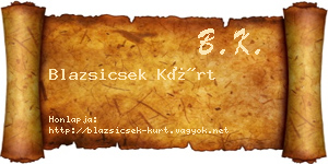 Blazsicsek Kürt névjegykártya